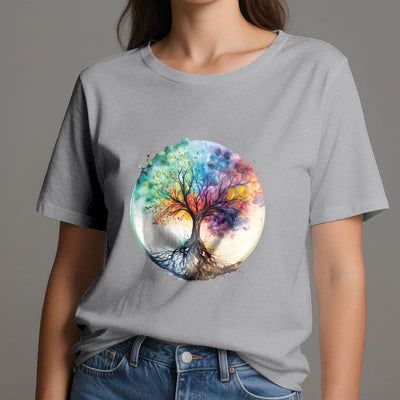 Olivenorma Rainbow Tree of Life Spiritual Cotton T-Shirt - image 9
