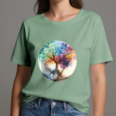 Olivenorma Rainbow Tree of Life Spiritual Cotton T-Shirt - image 19