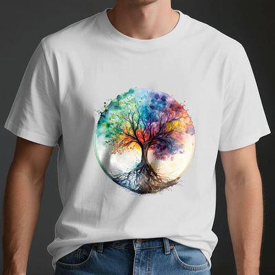 Olivenorma Rainbow Tree of Life Spiritual Cotton T-Shirt - image 4