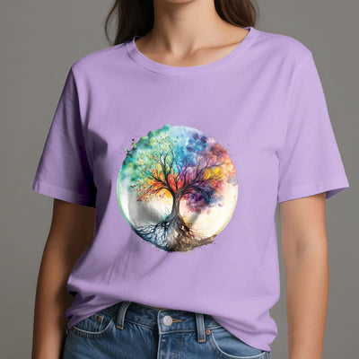 Olivenorma Rainbow Tree of Life Spiritual Cotton T-Shirt - image 17