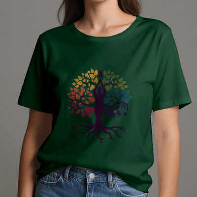 Olivenorma Yoga Tree Spiritual Cotton Tee T-Shirt - image 21