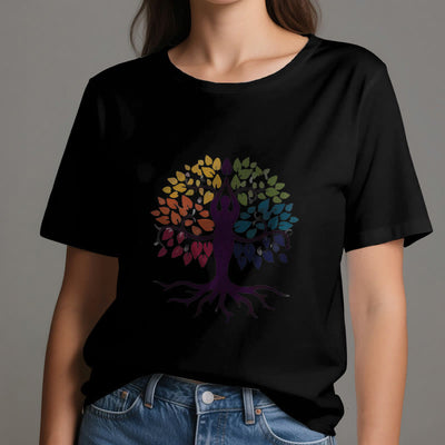 Olivenorma Yoga Tree Spiritual Cotton Tee T-Shirt - image 7