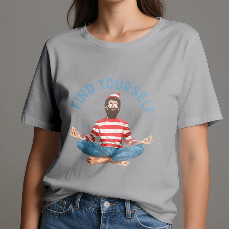 Olivenorma "FIND YOURSELF" Meditation Spiritual Cotton Tee T-Shirt - image 11