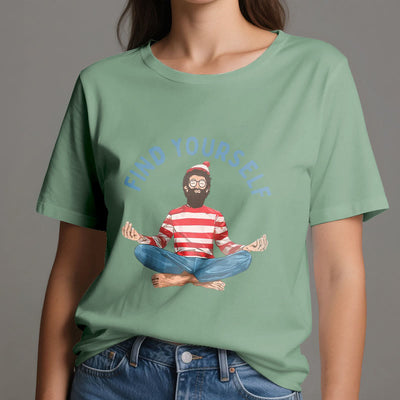 Olivenorma "FIND YOURSELF" Meditation Spiritual Cotton Tee T-Shirt - image 2