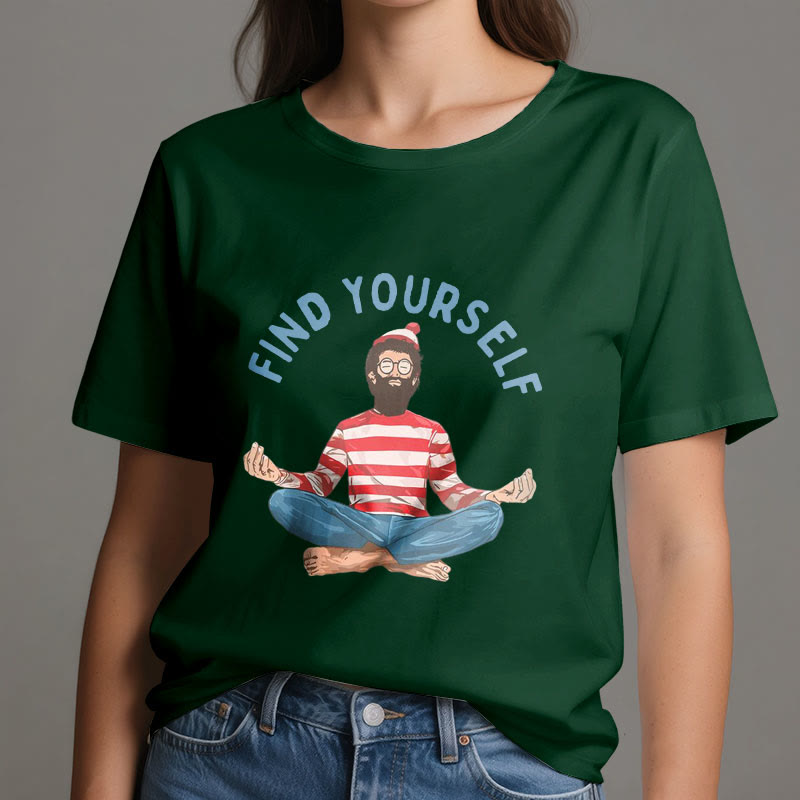 Olivenorma "FIND YOURSELF" Meditation Spiritual Cotton Tee T-Shirt - image 21