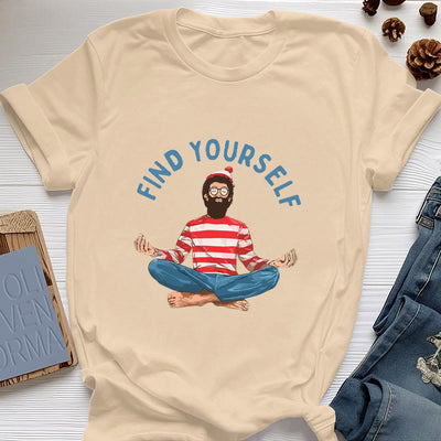 Olivenorma "FIND YOURSELF" Meditation Spiritual Cotton Tee T-Shirt - Yellow - 2XL - image 12