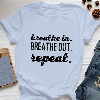 Olivenorma "BREATHE IN, BREATHE OUT" Meditation Spiritual Tee T-Shirt - Blue - 2XL - image 12