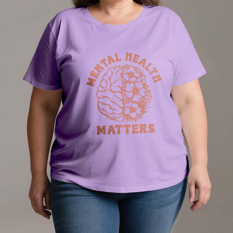 Olivenorma "MENTAL HEALTH MATTERS" Inspirational Cotton T-Shirt - image 3