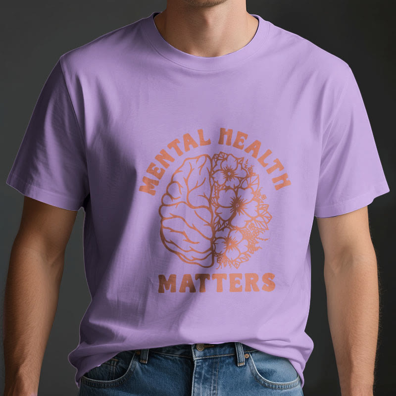 Olivenorma "MENTAL HEALTH MATTERS" Inspirational Cotton T-Shirt - image 4