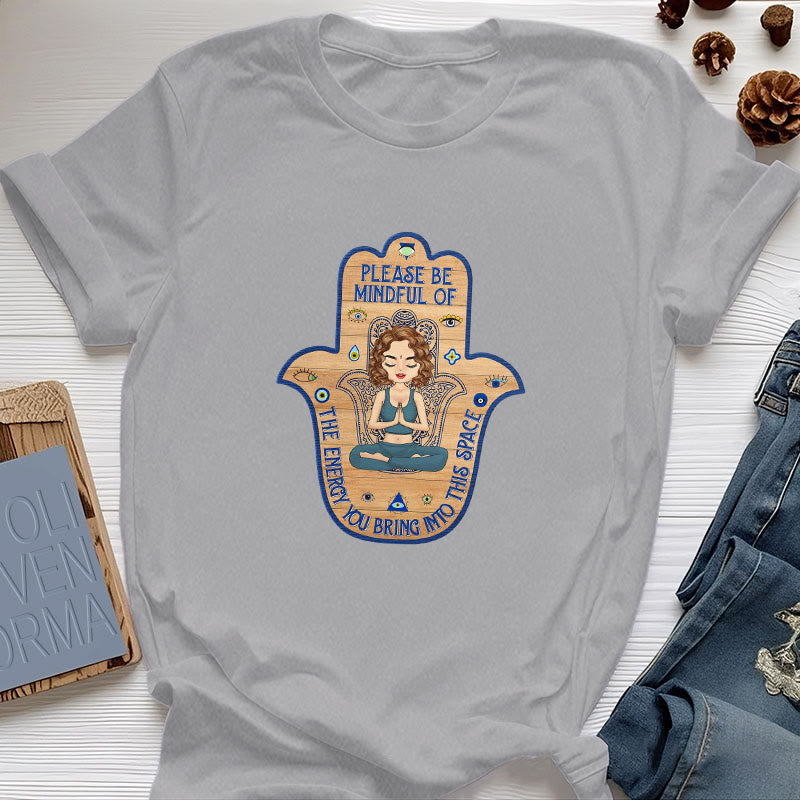 Olivenorma Hamsa Hand Meditation Protection Spiritual T-Shirt - Gray - 2XL - image 8