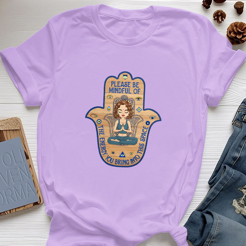 Olivenorma Hamsa Hand Meditation Protection Spiritual T-Shirt - Purple - 2XL - image 16