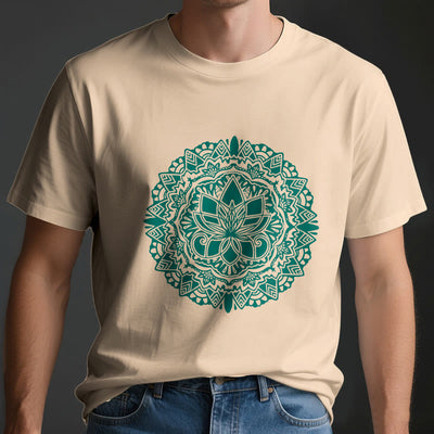 Olivenorma Green Lotus Print T-Shirt