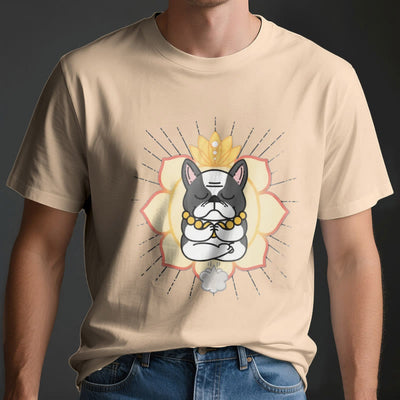Olivenorma Yoga Meditation French Bulldog Print T-Shirt