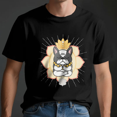 Olivenorma Yoga Meditation French Bulldog Print T-Shirt