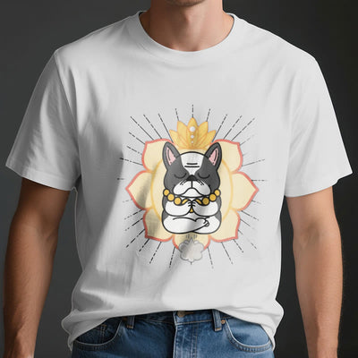 Olivenorma Yoga Meditation French Bulldog Print T-Shirt
