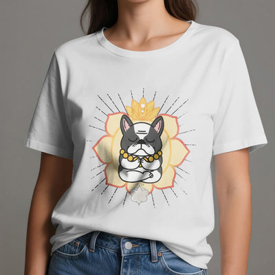 Olivenorma Yoga Meditation French Bulldog Print T-Shirt