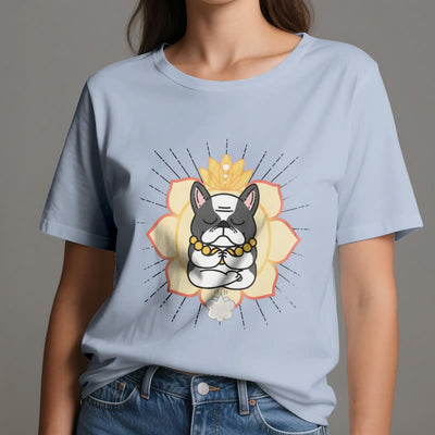 Olivenorma Yoga Meditation French Bulldog Print T-Shirt