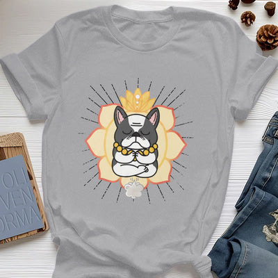 Olivenorma Yoga Meditation French Bulldog Print T-Shirt
