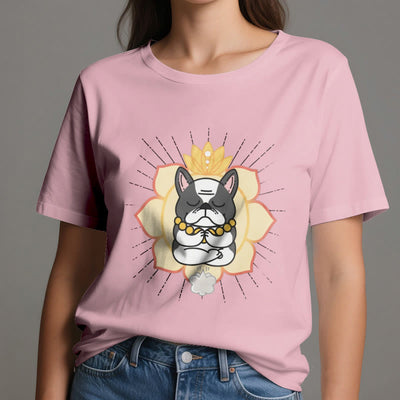 Olivenorma Yoga Meditation French Bulldog Print T-Shirt