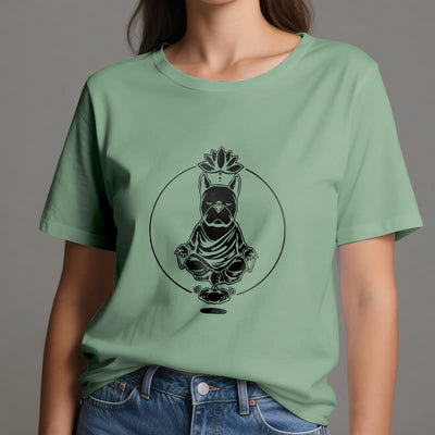 Olivenorma Zen Meditation French Bulldog Lotus T-Shirt
