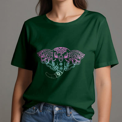 Olivenorma Mystic Elephant Mandala Cotton T-Shirt