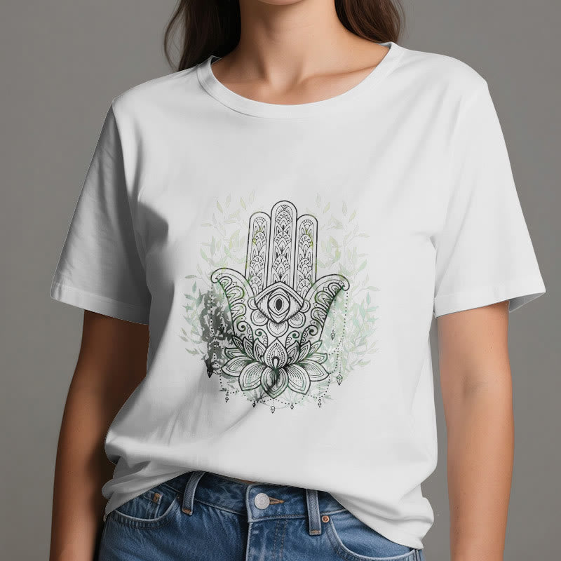Olivenorma Hand of Fatima Hamsa Yoga Meditation T-Shirt