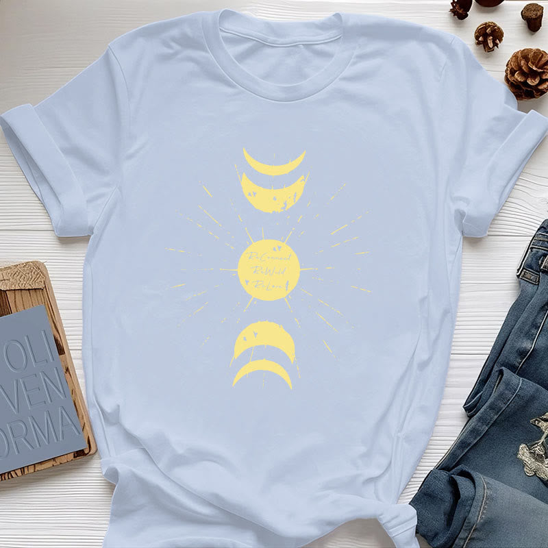 Olivenorma Moon Phases Yoga Cotton T-Shirt