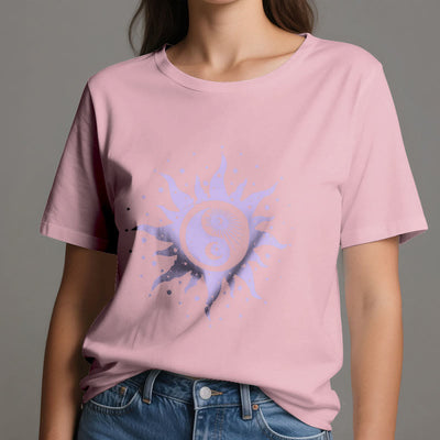 Olivenorma Yin Yang Moon Sun Cotton Comfor T-Shirt