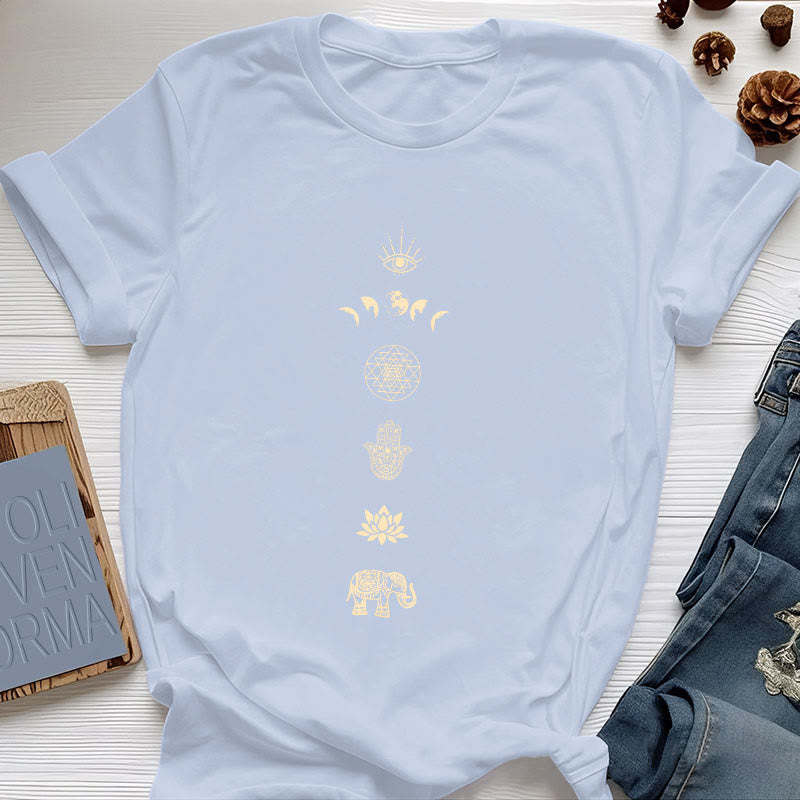 Olivenorma Chakras Spiritual Lotus Yoga T-Shirt