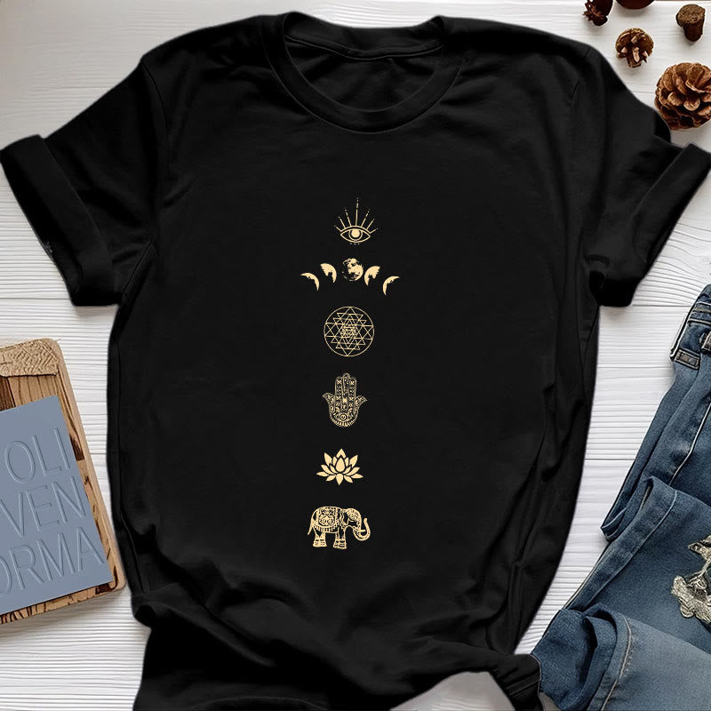 Olivenorma Chakras Spiritual Lotus Yoga T-Shirt