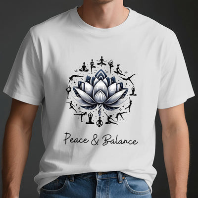 Olivenorma "PEACE & BALANCE" Lotus Yoga Tee Cotton T-Shirt - image 4