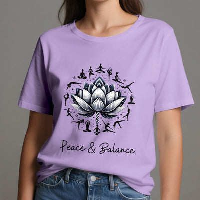 Olivenorma "PEACE & BALANCE" Lotus Yoga Tee Cotton T-Shirt - image 17