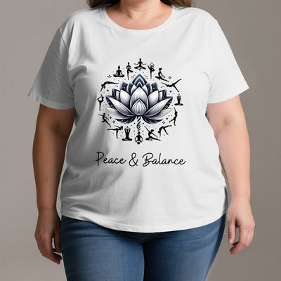Olivenorma "PEACE & BALANCE" Lotus Yoga Tee Cotton T-Shirt - image 3