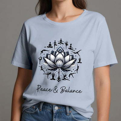 Olivenorma "PEACE & BALANCE" Lotus Yoga Tee Cotton T-Shirt - image 13