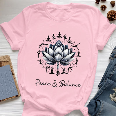 Olivenorma "PEACE & BALANCE" Lotus Yoga Tee Cotton T-Shirt - Pink - 2XL - image 14