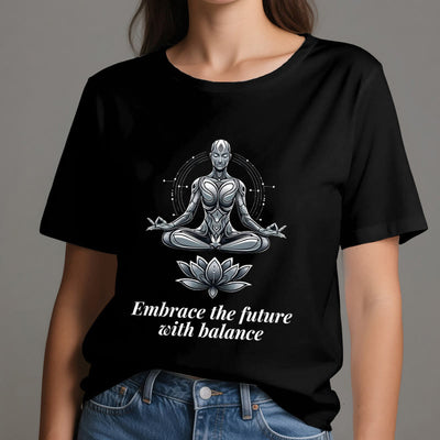 Olivenorma "EMBRACE THE FUTURE WITH BALANCE" Lotus Spiritual T-Shirt - image 7