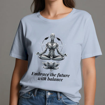 Olivenorma "EMBRACE THE FUTURE WITH BALANCE" Lotus Spiritual T-Shirt - image 13