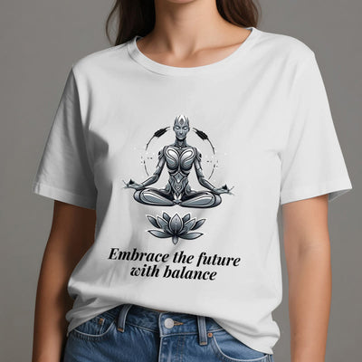 Olivenorma "EMBRACE THE FUTURE WITH BALANCE" Lotus Spiritual T-Shirt - image 2