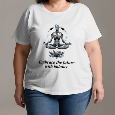 Olivenorma "EMBRACE THE FUTURE WITH BALANCE" Lotus Spiritual T-Shirt - image 3