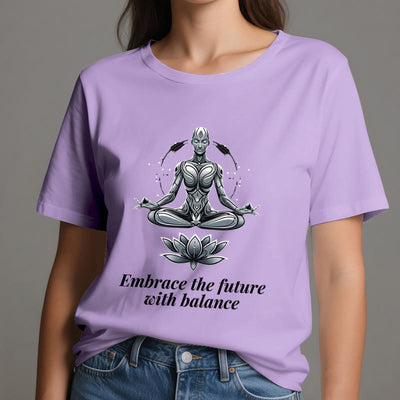 Olivenorma "EMBRACE THE FUTURE WITH BALANCE" Lotus Spiritual T-Shirt - image 17