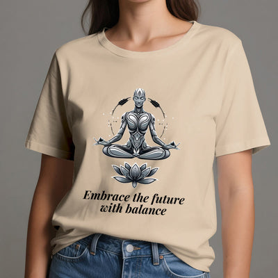 Olivenorma "EMBRACE THE FUTURE WITH BALANCE" Lotus Spiritual T-Shirt - image 11
