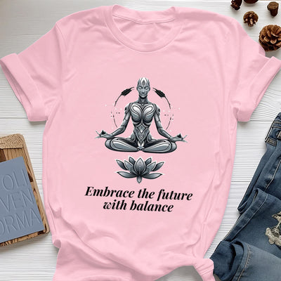 Olivenorma "EMBRACE THE FUTURE WITH BALANCE" Lotus Spiritual T-Shirt - Pink - 2XL - image 14