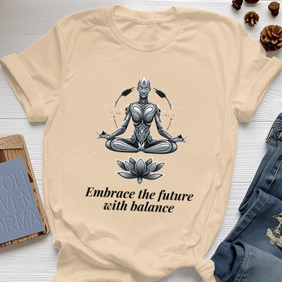 Olivenorma "EMBRACE THE FUTURE WITH BALANCE" Lotus Spiritual T-Shirt - Yellow - 2XL - image 10