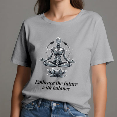 Olivenorma "EMBRACE THE FUTURE WITH BALANCE" Lotus Spiritual T-Shirt - image 9