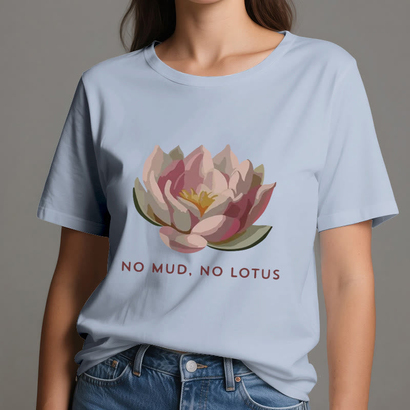 Olivenorma "NO MUD, NO LOTUS" Cotton Yoga Tee T-Shirt - image 13