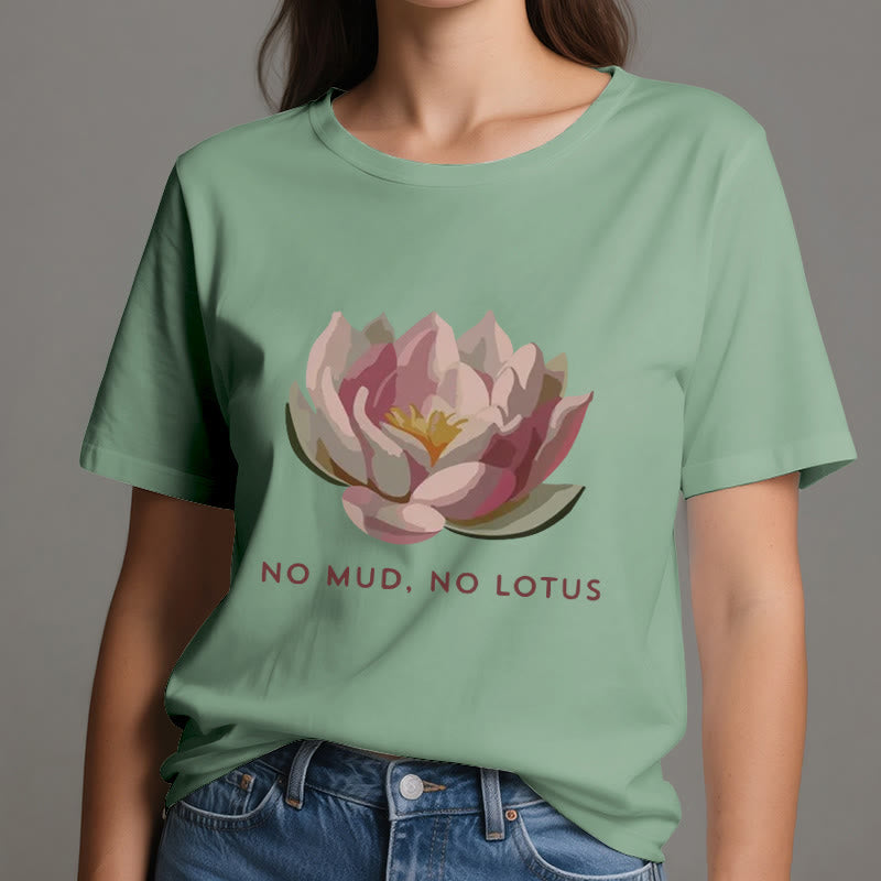 Olivenorma "NO MUD, NO LOTUS" Cotton Yoga Tee T-Shirt - image 19