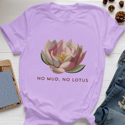 Olivenorma "NO MUD, NO LOTUS" Cotton Yoga Tee T-Shirt - Purple - 2XL - image 16