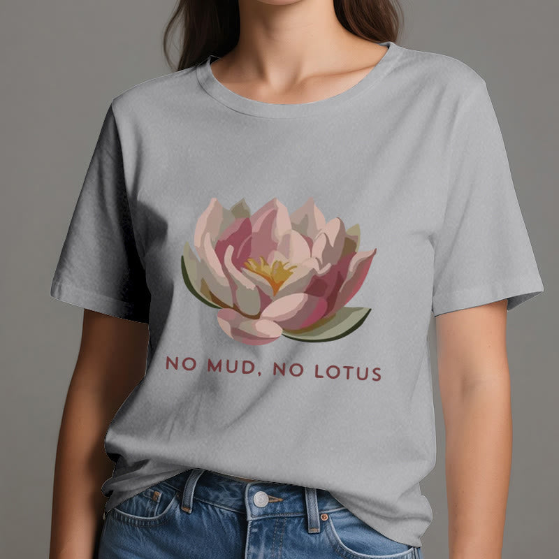 Olivenorma "NO MUD, NO LOTUS" Cotton Yoga Tee T-Shirt - image 9