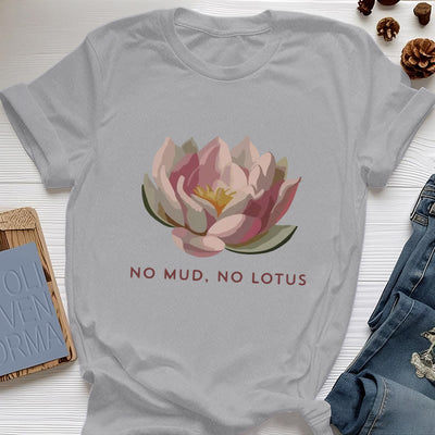 Olivenorma "NO MUD, NO LOTUS" Cotton Yoga Tee T-Shirt - Gray - 2XL - image 8