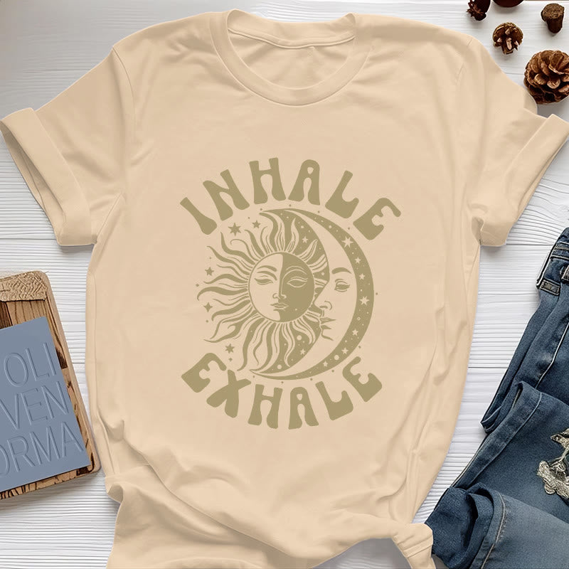Olivenorma "INHALE EXHALE" Sun & Moon Spititual Tee T-Shirt - Yellow - 2XL - image 10